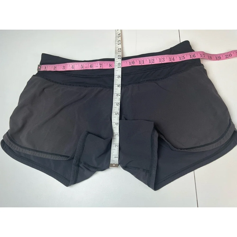 Lululemon Black Athletic Shorts with Liner Brief  Size 8
